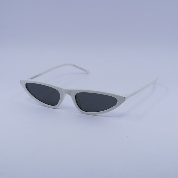 Saint Laurent SL703 003 Sunglasses Ivory Cat Eye Frame, Grey Lenses - Picture 1 of 10